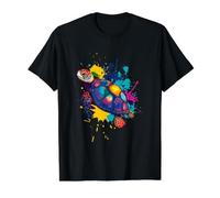 Sea Turtle Mandala Colorful Ocean Wildlife Abstract Art Value Graphic T-Shirt, Men, Black, L