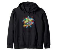 Sea Turtle Mandala Colorful Ocean Wildlife Abstract Art Zip Hoodie