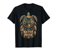 Sea Turtle Native American Indigenous Pride Value Graphic T-Shirt, Men, Black, S
