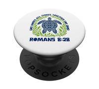 Sea Turtle Nature Earth Sea Romans Bible Verse Religious PopSockets Adhesive PopGrip