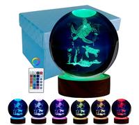 Sea Turtle Night Light, 3.15 inch Sea Turtle Crystal Ball Lamp with 16 Colors LED Wooden Base,3D Laser Engraving Holographic Night Lamp, Gift Box Packing, Birthday Toy Home Decor (Sea Turtle)