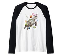 Sea Turtle Ocean Rabbit Eggs Bunny Ears Cute Raglan Baseball Tee