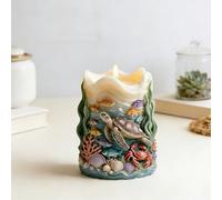 Sea Turtle Ocean Style Silicone Candle Mold, Crab Coral Seashell Animal Candle Mold for Candles Making Resin Casting Aromatherapy Candles Wax, Handmade Wax Soap, Gypsum Clay Beach House Decor