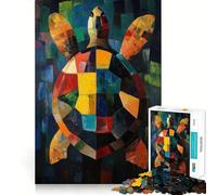 Sea Turtle Oil Painting 1000 Pieces Jigsaw Puzzles for Adults Memory Boost Home Pastime Image Assembly Wall Art Decor (50x75cm)