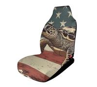 Sea Turtle Old American Flag Car Seat Accessories Universal Auto Front Seats Cover Stylish Automotive Interior