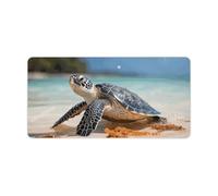 Sea Turtle on The Beach Desk Mat Non-Slip Laptop Desk Writing Thin Pad Waterproof Large Gaming Mouse Pads with Wrist Support for Home Office Work