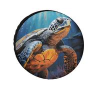 Sea Turtle Painted Spare Tire Cover Weatherproof Tire Diameters 24"-36" Universal Waterproof Wheel Protectors for Trailers
