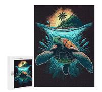 Sea Turtle Paradise Displayable Picture Puzzle, 500 PCS - Relaxing Home Activity, for Screen-Free Relaxation at Home