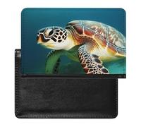 Sea Turtle Passport Holder for Men, PU Leather Passport Cover with Card Slot, Waterproof Passport Protector for Travel, Wallet Protector Case for Women