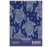 Sea Turtle Pattern Jigsaw Puzzle for Adults 1000 Piece Puzzle Game Deep Blue Paper Relax 52x38cm/1000pcs