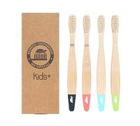 Sea Turtle Plant-Based Bristles, Bamboo Toothbrushes, Soft Natural Toothbrush for Kids (4 Pack)