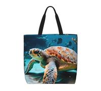 Sea Turtle Print Extra-Large Organizer Bag Unisex Shoulder Tote Shopping Reusable Eco-Friendly