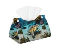 Sea Turtle Print Long Tissue Box, Foldable Decorative Container for Home/Office/Car, Easy Clean