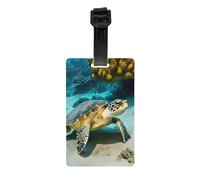 Sea Turtle Print Luggage Tag Suitcases Identification Labels Set Travel Bag Backpack Suitcase Tags