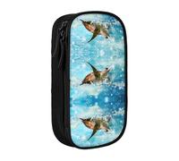 Sea Turtle Print Pencil Case Coin Key Card Bag Purse Large Pen Pouch for Kids Boys School Office
