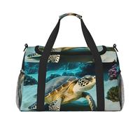 Sea Turtle Print Travel Hand Travel Bag Weekender Overnight Carry On Tote Foldable Crossbody Bag