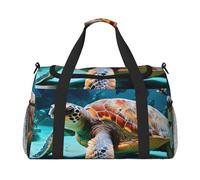 Sea Turtle Print Travel Hand Travel Bag Weekender Overnight Carry On Tote Foldable Crossbody Bag