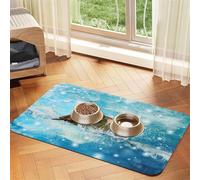 Sea Turtle Printed Pet Bowl Mats, Non-Slip And Tasteless Dog And Cat Feeding Mats