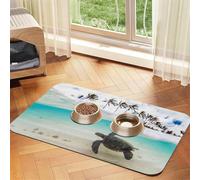 Sea Turtle Printed Pet Bowl Mats, Non-Slip And Tasteless Dog And Cat Feeding Mats
