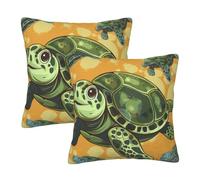 Sea Turtle Printed Pillowcase 2 Pack 20"x20", Soft Decorative Pillow Cases with Hidden Zipper Double-Sided for Sofa Bed Living Room Bedroom