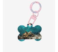 Sea Turtle Printing 1 Pc Dog Bone Shape Id Tags Double Sided with Key Ring Craft for Pets