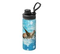 Sea Turtle Printing 18oz Sports Insulated Kettle Drinking Cup Stainless Steel Portable Cup for Gym