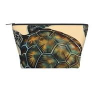 Sea Turtle Prints Trapezoid Makeup Bag Travel Cosmetic Organizer with Foam Padding for Gym, Office, and Weekend Trips