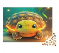 Sea Turtle Puzzle for Adults 1000 Pc Jigsaw Puzzle Recycled Paper Glowing Patterned Turtle in Vibrant Backdrop Educational Game Challenge Wall Decoration And Gifts 52x38cm/1000pcs
