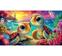 sea-turtle Puzzle Game 1000Pc Jigsaw Puzzles Educational Game Challenge Challenging for Adults and Kids Age 12 Years + 38x26cm/1000pcs