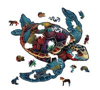 Sea Turtle Puzzle Irregular Three-dimensional Wooden Brain Teaser Jigsaw | Unique Irregular Animal Shape Wooden Jigsaw Puzzles Family Kids Birthday Party Friends Interactive Imaginative Enjoyable