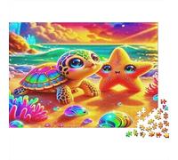 Sea Turtle Puzzle Rainbow Fox & Hedgehog Adult Jigsaws Educational Game Challenge Great Gift Idea 38x26cm/1000pcs