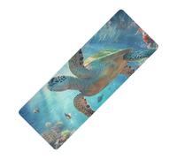 Sea Turtle Realism Ocean Fish printed yoga mats for home workout Thick 1 mm For floor non slip, with yoga mat bag tapete para ejercicio 71x26 inches