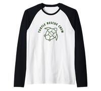 Sea Turtle Rescue Crew Quote - Sea Turtle Graphic Raglan Baseball Tee