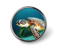 Sea Turtle Round Badge Cute Enamel Lapel Pin Brooches Button Pin Personalized Clothing Decoration Unisex Badge Holder Hats Bags Shirts Decor