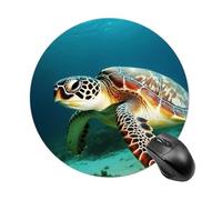 Sea Turtle Round Mouse Pad Smooth Glide Gaming Mousepad Extra Density Portable Comfortable Mouse Mat for Desk, Home, Office 7.8x7.8 Inches