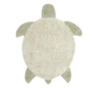 Lorena Canals Washable Sea Turtle Rug for Living Room or Bedroom Natural Olive 110 x 130 cm