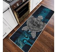 Sea Turtle Runner Rug for Hallway, Abstract Geometry Runner Rugs Soft Low Pile Non Slip Easy to Clean Washable Mat for Entryway Kitchen Bedroom Living Room Home Decor, 60x120cm Rf5V202a