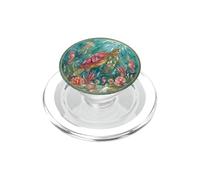 Sea Turtle Seahorse Jellyfish Pink Coral Teal Mosaic Summer PopSockets PopGrip for MagSafe