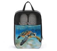 Sea Turtle Shoe Bag Waterproof & Breathable Shoe Pouch for Travel, Portable Carry Case for Sports Sneakers, Gym, Vacation