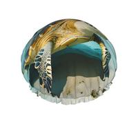 Sea Turtle Shower Cap For Women, Reusable Shower Cap, Waterproof Bath Cap For Women Long Hair