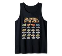 Sea Turtle Species Chart Ocean Reptile Educational Animal Tank Top