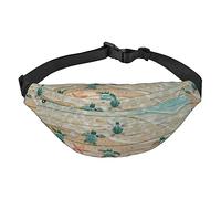 Sea Turtle Starfish Fanny Pack for Men Women Belt Bag Adjustable Waist Pack for Travel Walking Running Bum Bags
