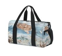 Sea Turtle Starfish Fish Algae Sports Duffel Bag Sea Weekend Overnight Bag Tote Holdall Casual Travel Gym Duffel Bags for Kids Girls Boys Women Men