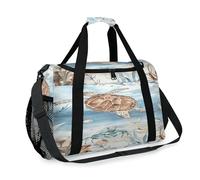 Sea Turtle Starfish Fish Algae Travel Duffel Bag for Girls Boys Women Men Sea Weekend Overnight Bag Shoulder Tote Luggage Handbag for Travel Sports Gym