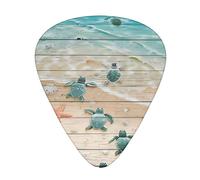 Sea Turtle Starfish Guitar Plectrums 12 Pieces Set =>> Comfortable In The Hand With Smooth Edges Three Thicknesses To Match
