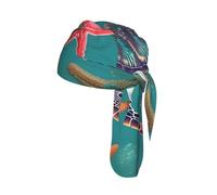Sea Turtle Starfish pattern Print Cycling Headwrap Under Helmet Skull Cap Sweat Wicking Quick Dry for Patriotic Event Gift