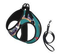 Sea Turtle Starfish Pattern Print Reflective No Choke Pet Vest Harness,Adjustable Soft Padded Dog Harness With Easy Control Handle