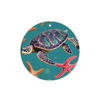 Sea Turtle Starfish Pattern Printing 10 Pcs Car Air Freshener Fragrant Sheets,Car Hanging Accessories With Strings For Decor