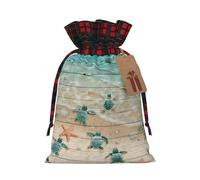 Sea Turtle Starfish Print Reusable Gift Drawstring Decor Bag Holiday Party Favor Pouches Wedding Seasonal