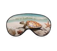 Sea Turtle Starfish Sleep Mask Soft Comfortable Eye Mask with Adjustable Strap Eye Cover Eye Shade for Men Women Work Travel